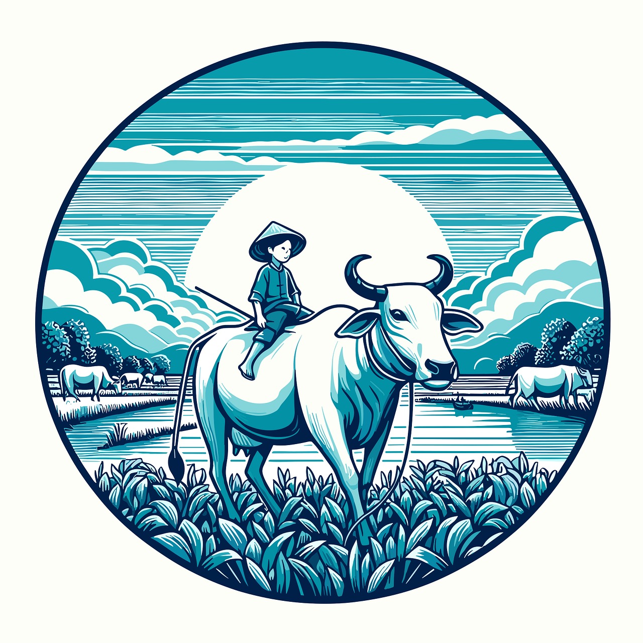 Illustration of a thriving farmland